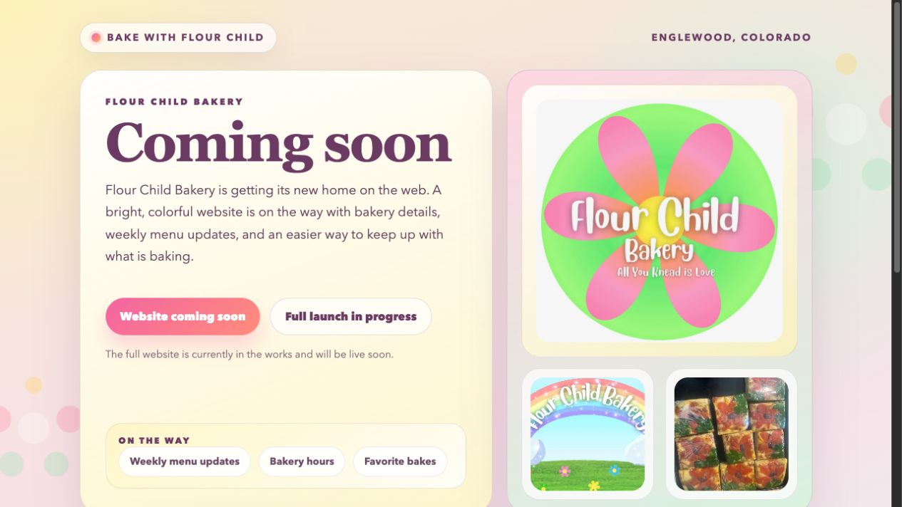 Flour Child Bakery homepage