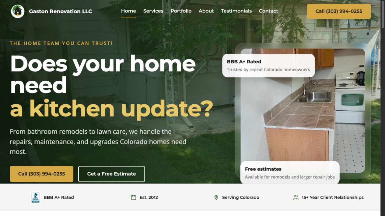 Gaston Renovation homepage