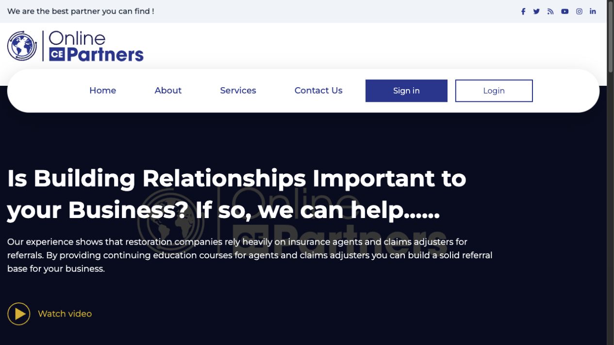 Online CE Partners homepage